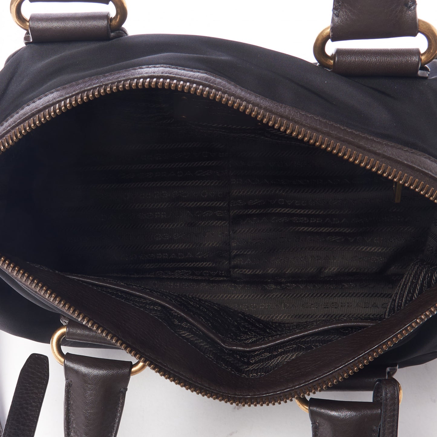 Tessuto Nylon Double Zip Logo Tote Black