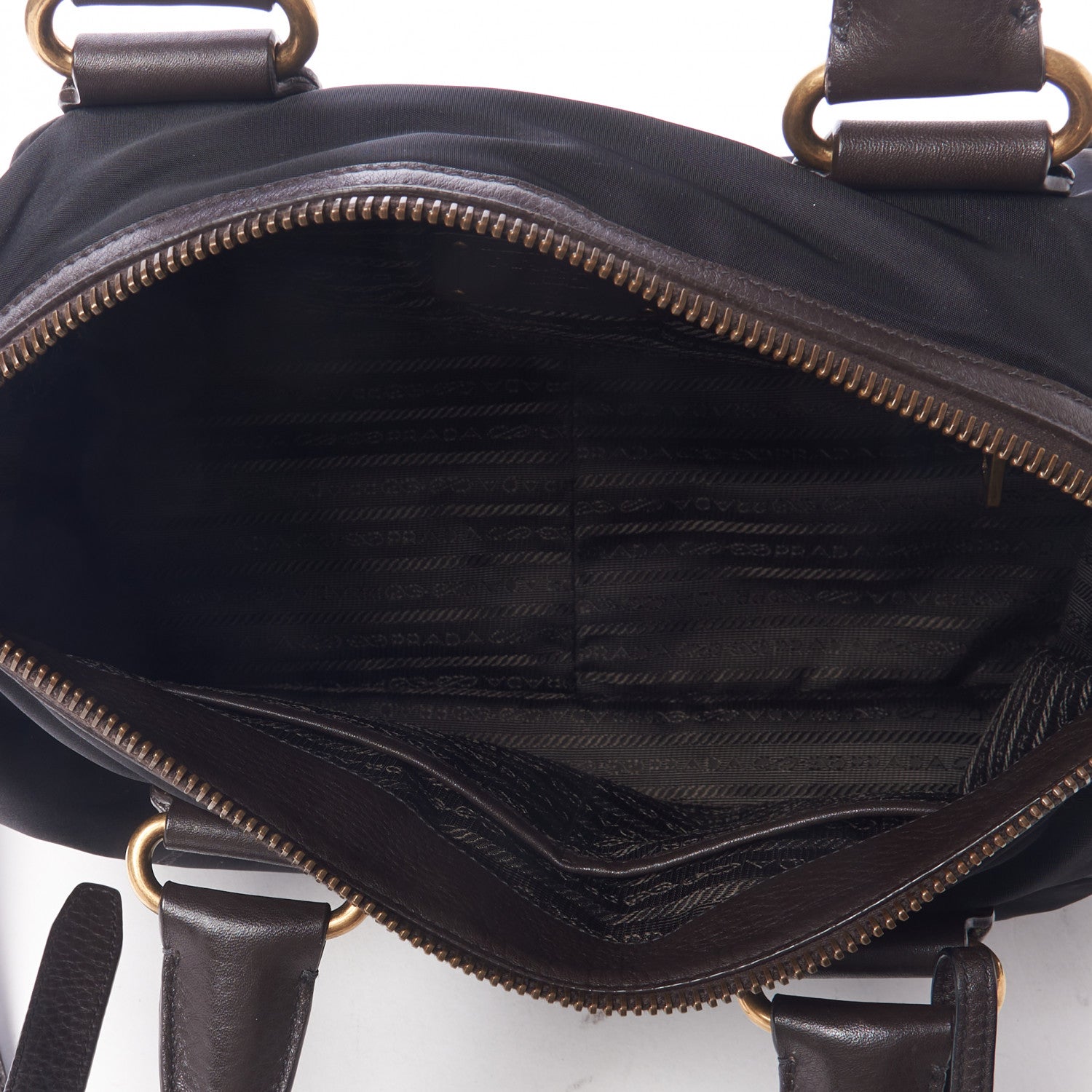 Prada Tessuto Nylon Double Zip Logo Tote Black 6 of 7