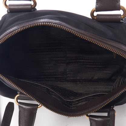 Prada Tessuto Nylon Double Zip Logo Tote Black 6 of 7