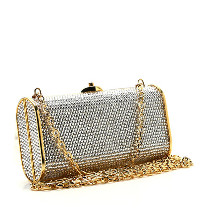 Judith Leiber Swarovski Crystal Minaudiere Clutch Gold 2 of 6