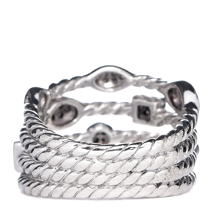 David Yurman Sterling Silver Diamond Confetti 4 Row Ring 50 5.5 4 of 6