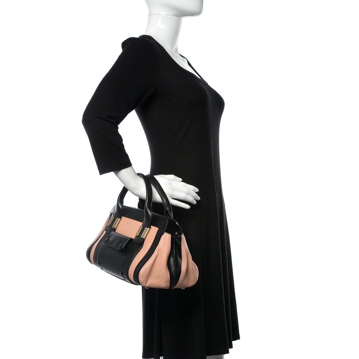 Chloe Calfskin Mini Alice Satchel Anemone Pink Black 2 of 12
