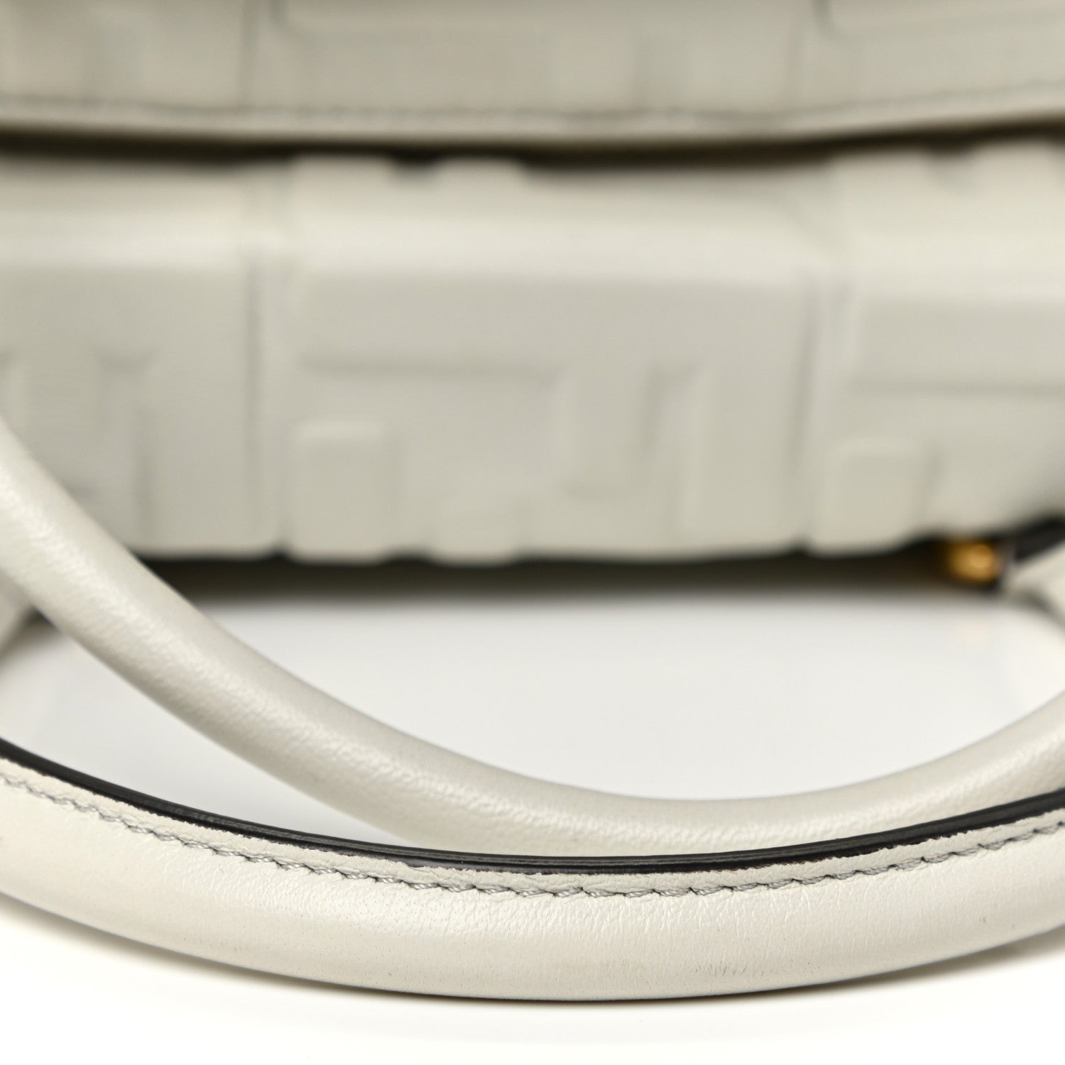 Fendi Nappa FF 1974 Embossed Small Boston White 17 of 19