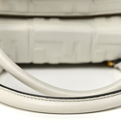 Fendi Nappa FF 1974 Embossed Small Boston White 17 of 19