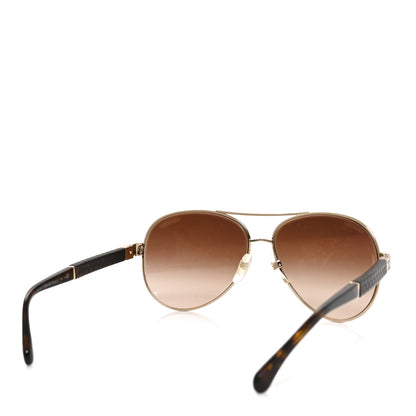 Chanel Lambskin Quilted CC 4195-Q Sunglasses Gold 4 of 7