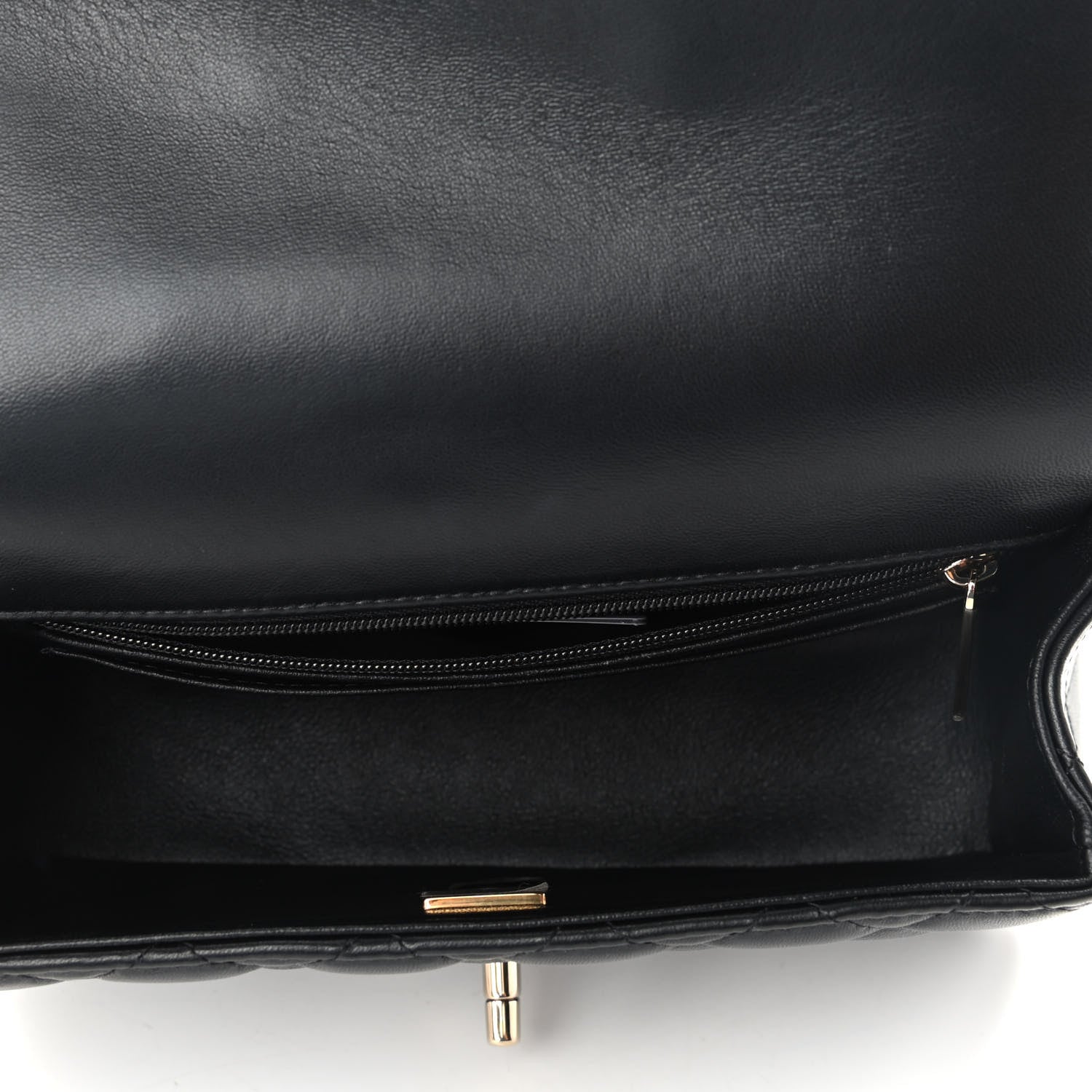 Chanel Lambskin Quilted Mini Top Handle Rectangular Flap Black 5 of 9