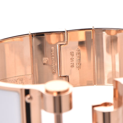 Hermes Enamel Charniere Uni Wide Hinged Bracelet M Blanc White 4 of 6