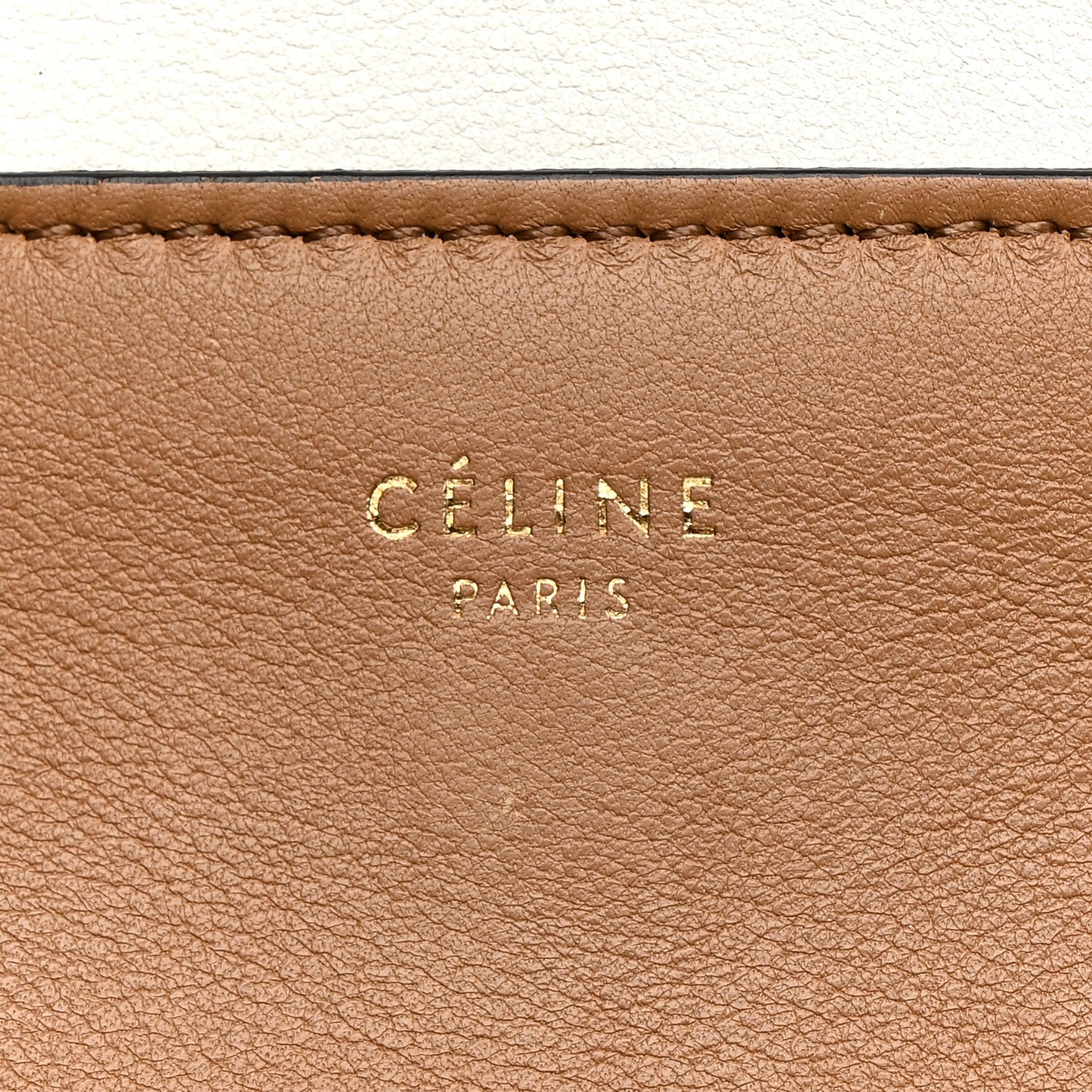 Shiny Smooth Calfskin Medium Frame Shoulder Bag Tan Optic White