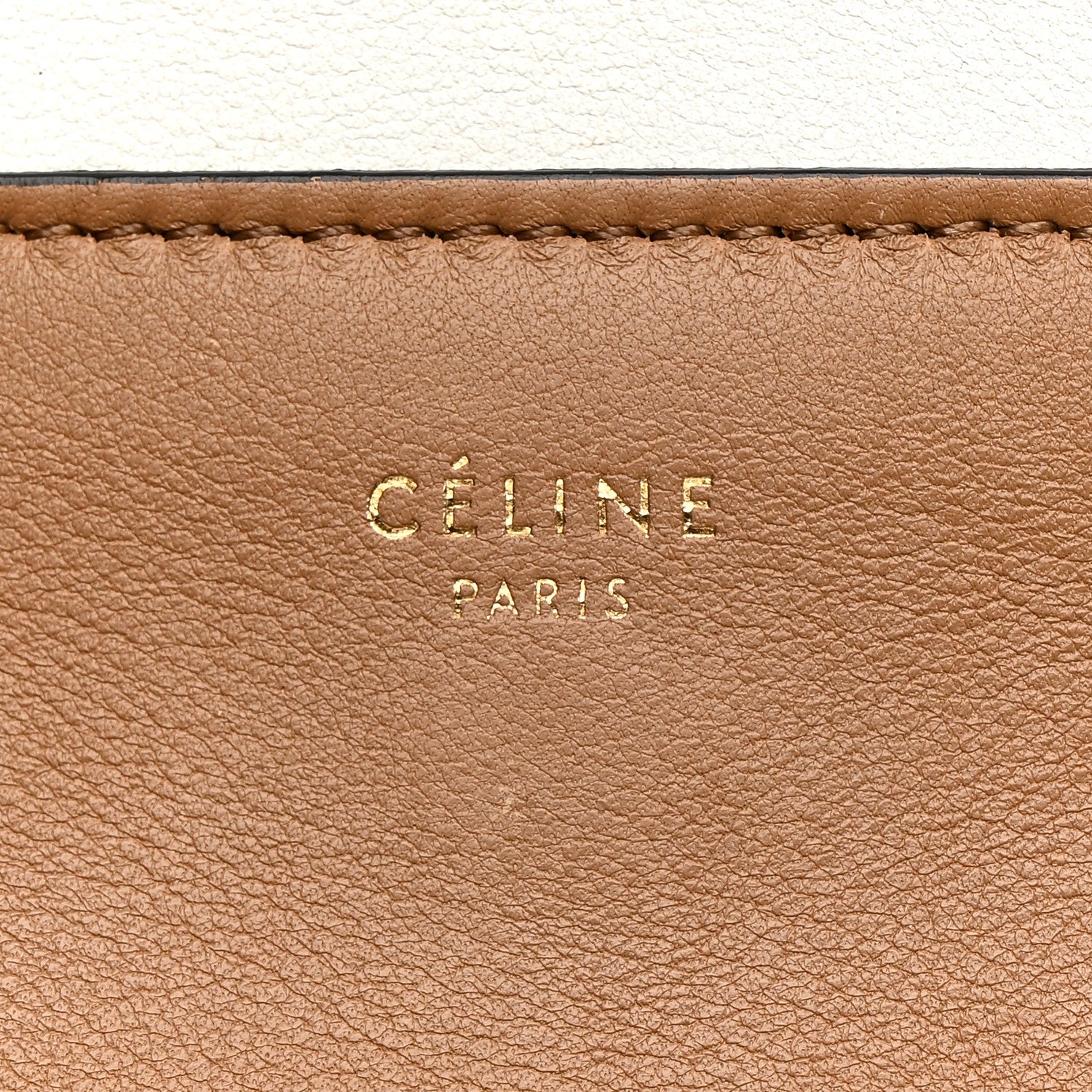 Celine Shiny Smooth Calfskin Medium Frame Shoulder Bag Tan Optic White 6 of 15