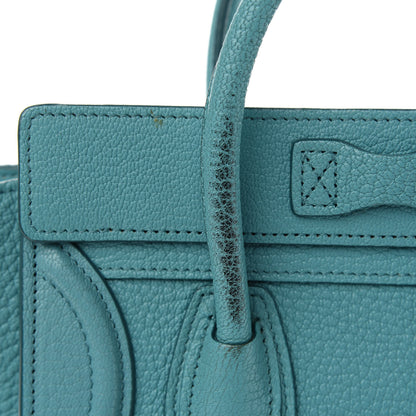 Celine Drummed Calfskin Nano Luggage Celadon 9 of 10
