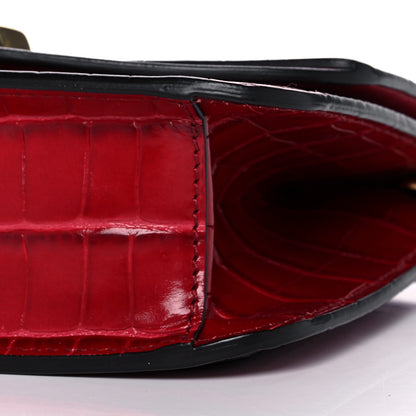 Chloe Calfskin Crocodile Embossed C Clutch With Chain Red 11 of 12