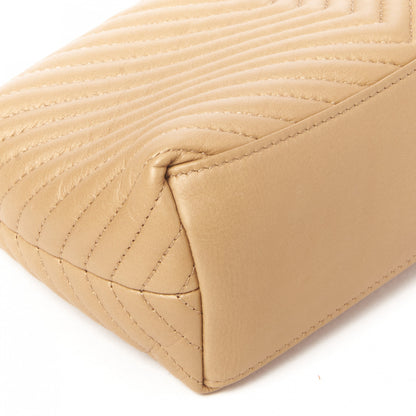 Chanel Aged Calfskin Chevron Boy Cosmetic Pouch Beige 5 of 9