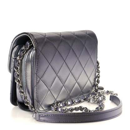 Chanel Metallic Lambskin Like A Wallet Flap Silvery Black 3 of 11