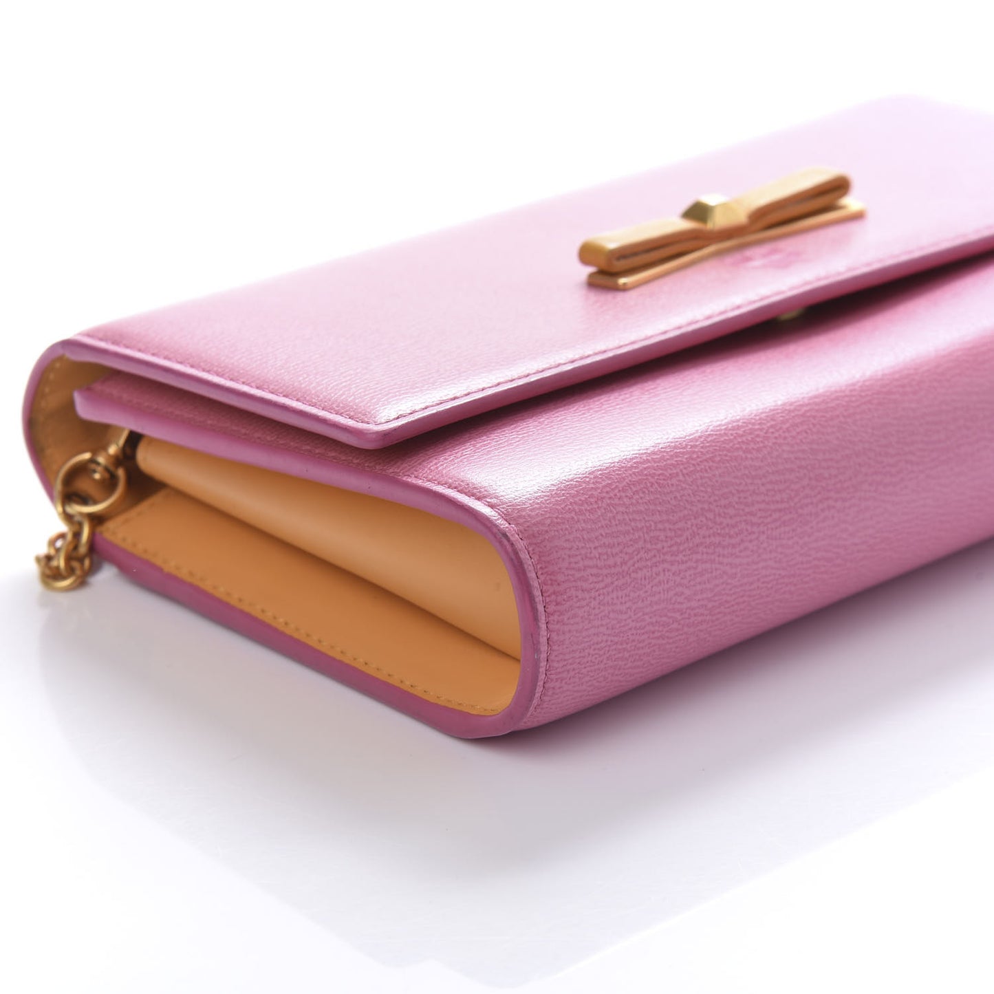 Grained Calfskin Large Mina Chain Crossbody Blush Pink