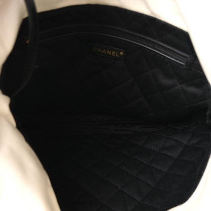 Chanel Shiny Calfskin Striped Small Chanel 22 Black White 6 of 11