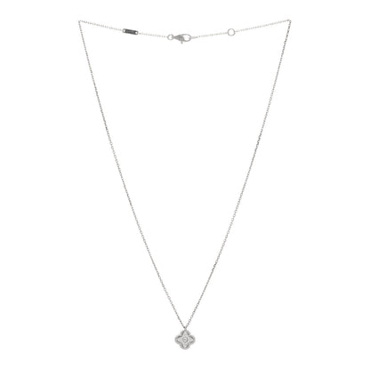 Van Cleef & Arpels 18K White Gold Diamond Sweet Alhambra Pendant Necklace 3 of 5