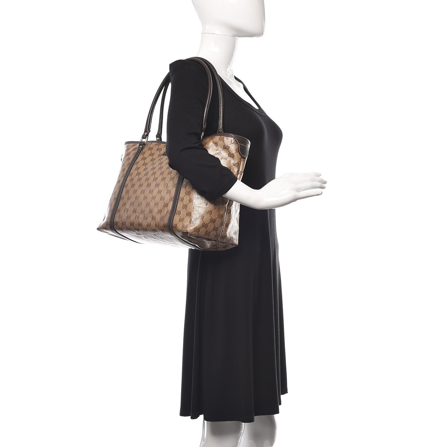 Gucci Crystal Monogram Medium Joy Tote Beige Ebony Testa di Moro 2 of 15