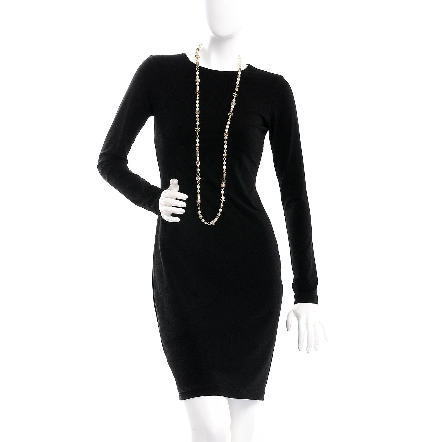 Chanel Pearl Gripoix Baguette Crystal CC Long Strand Necklace Gold 3 of 6