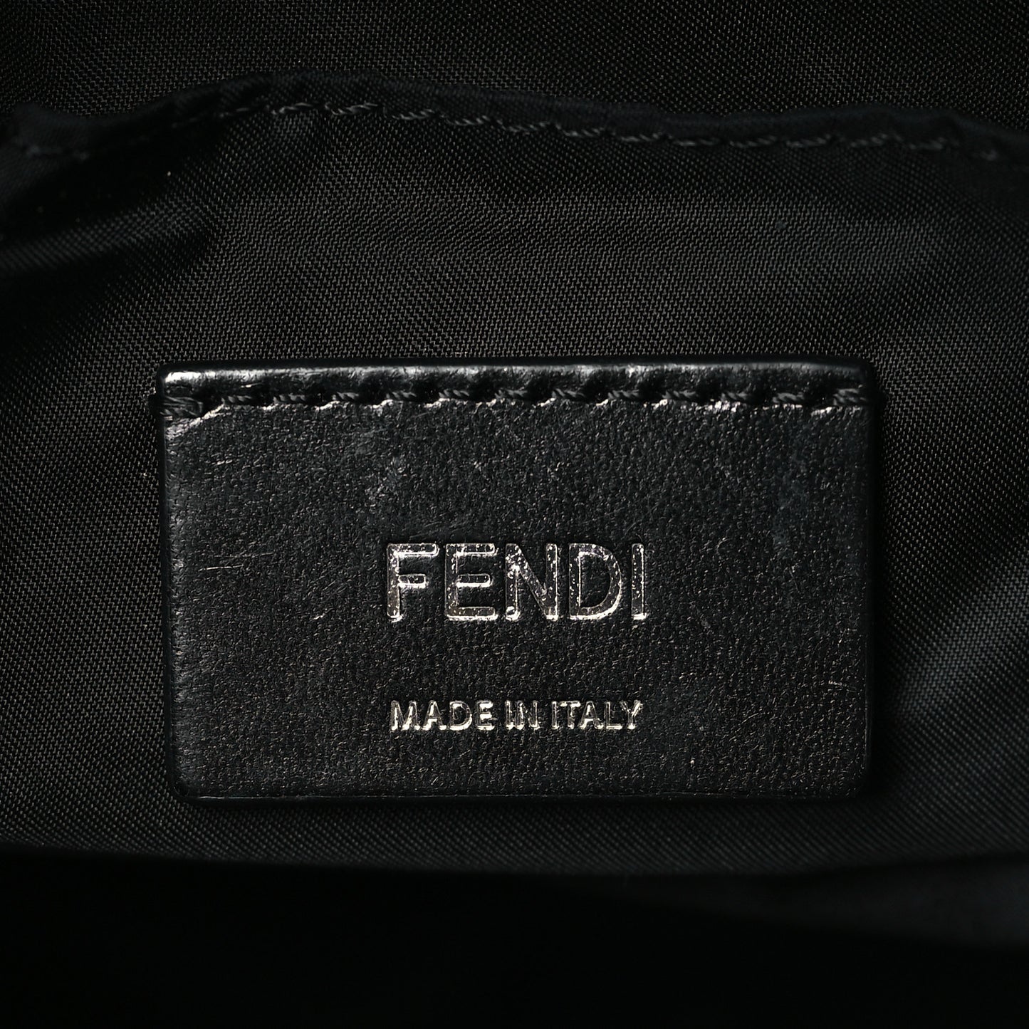 Calfskin Nylon FF Logo Embossed Changing Bag Black