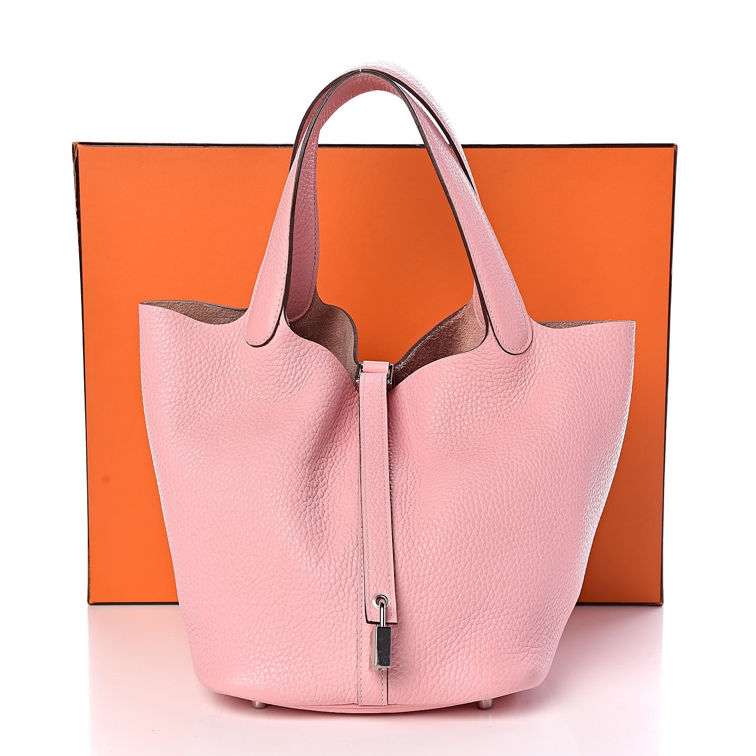 Hermes Taurillon Clemence Picotin Lock 22 MM Rose Sakura 12 of 12