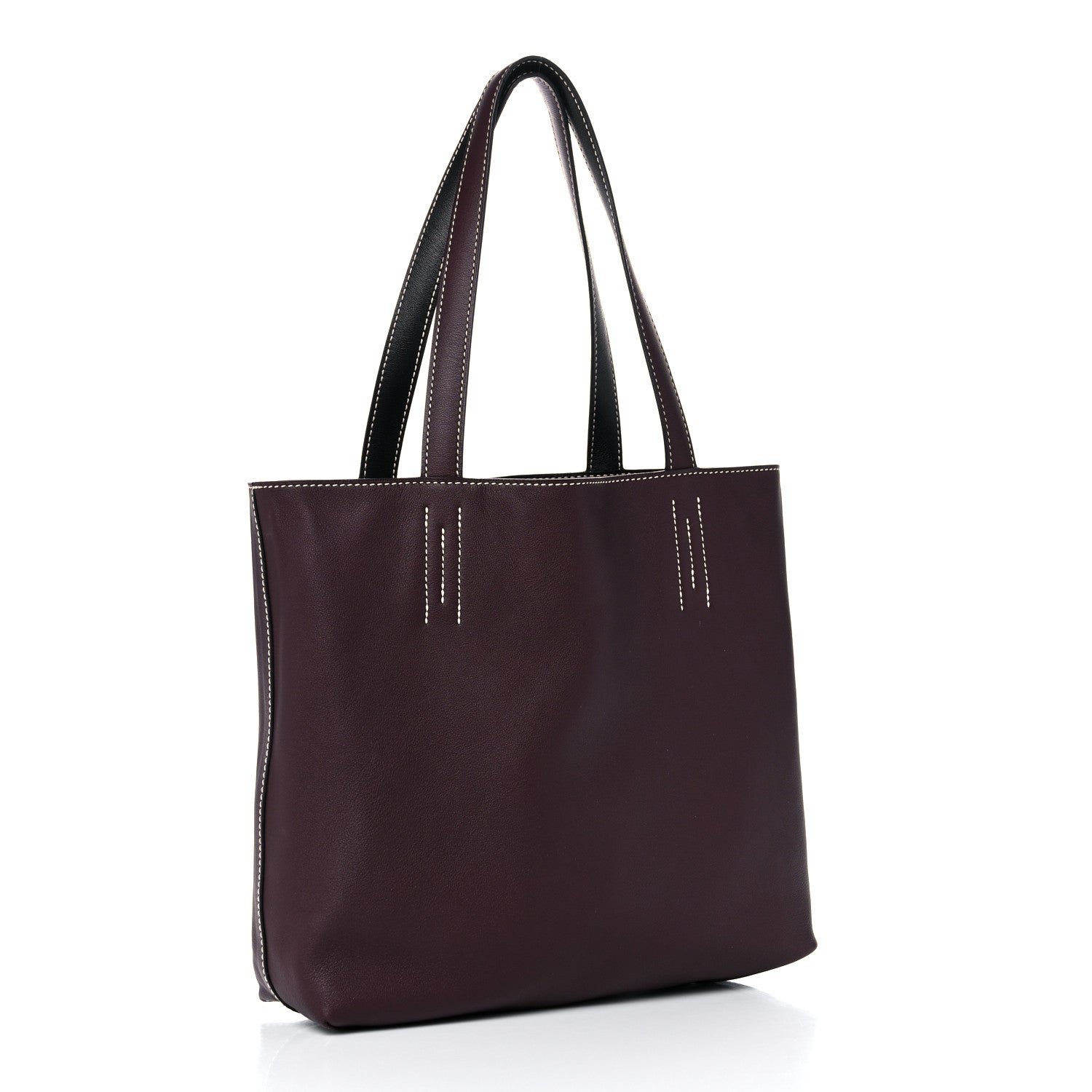 Hermes Veau Sikkim Double Sens 30 Reversible Tote Black Prune 5 of 15