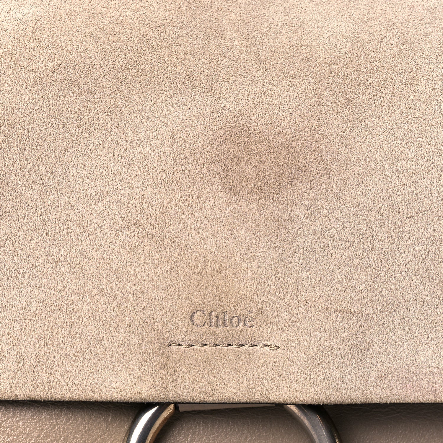 Chloe Calfskin Suede Medium Faye Shoulder Bag Motty Grey 12 of 14