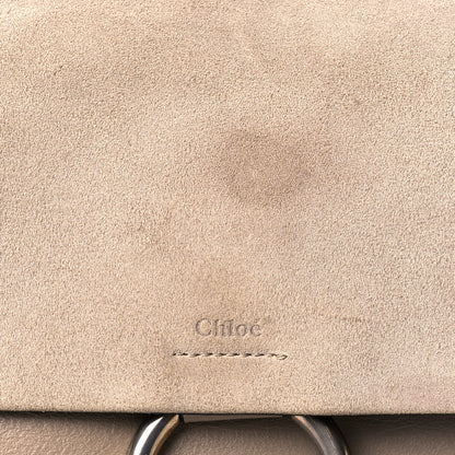 Chloe Calfskin Suede Medium Faye Shoulder Bag Motty Grey 12 of 14