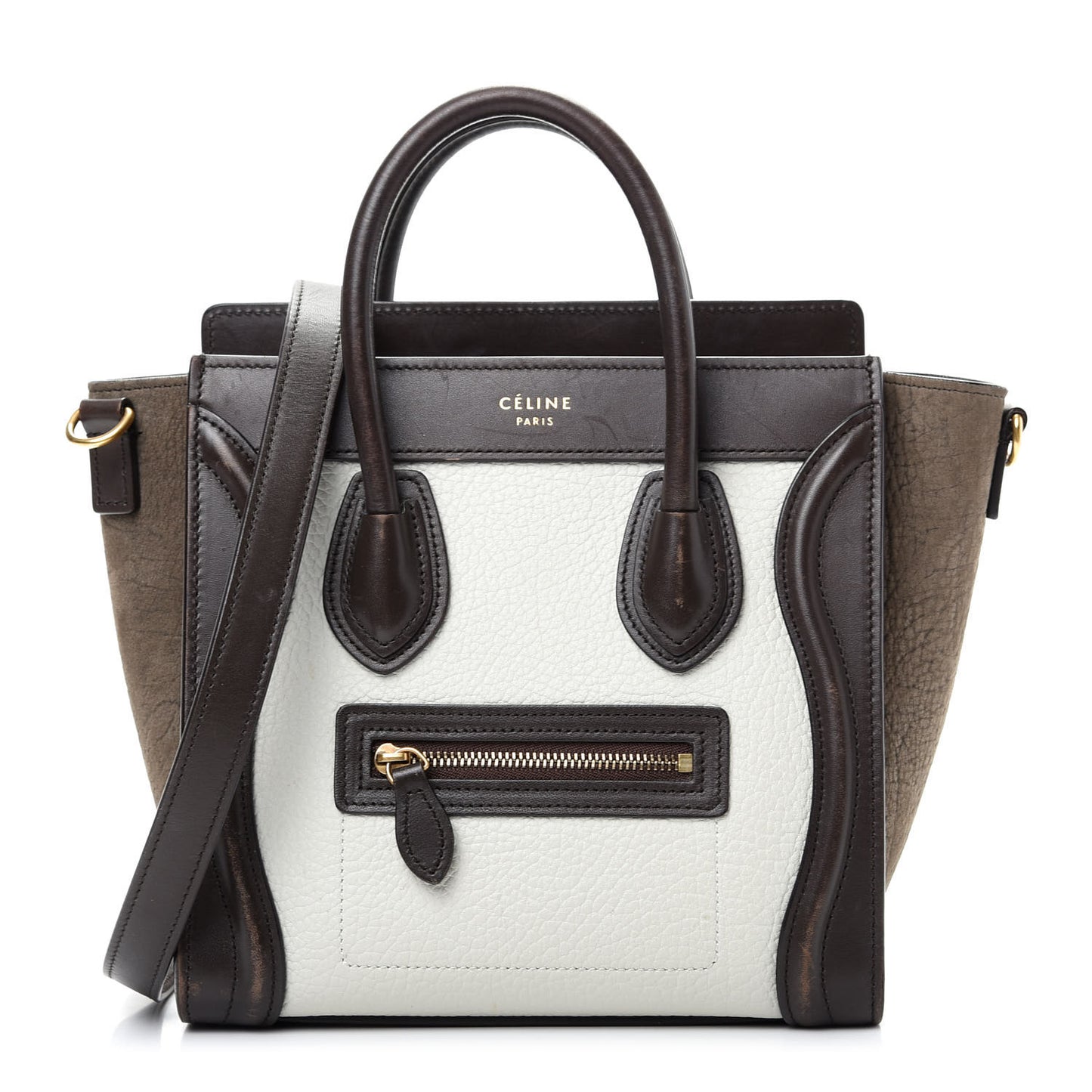Bullhide Calfskin Nubuck Nano Tri-Color Luggage Khaki