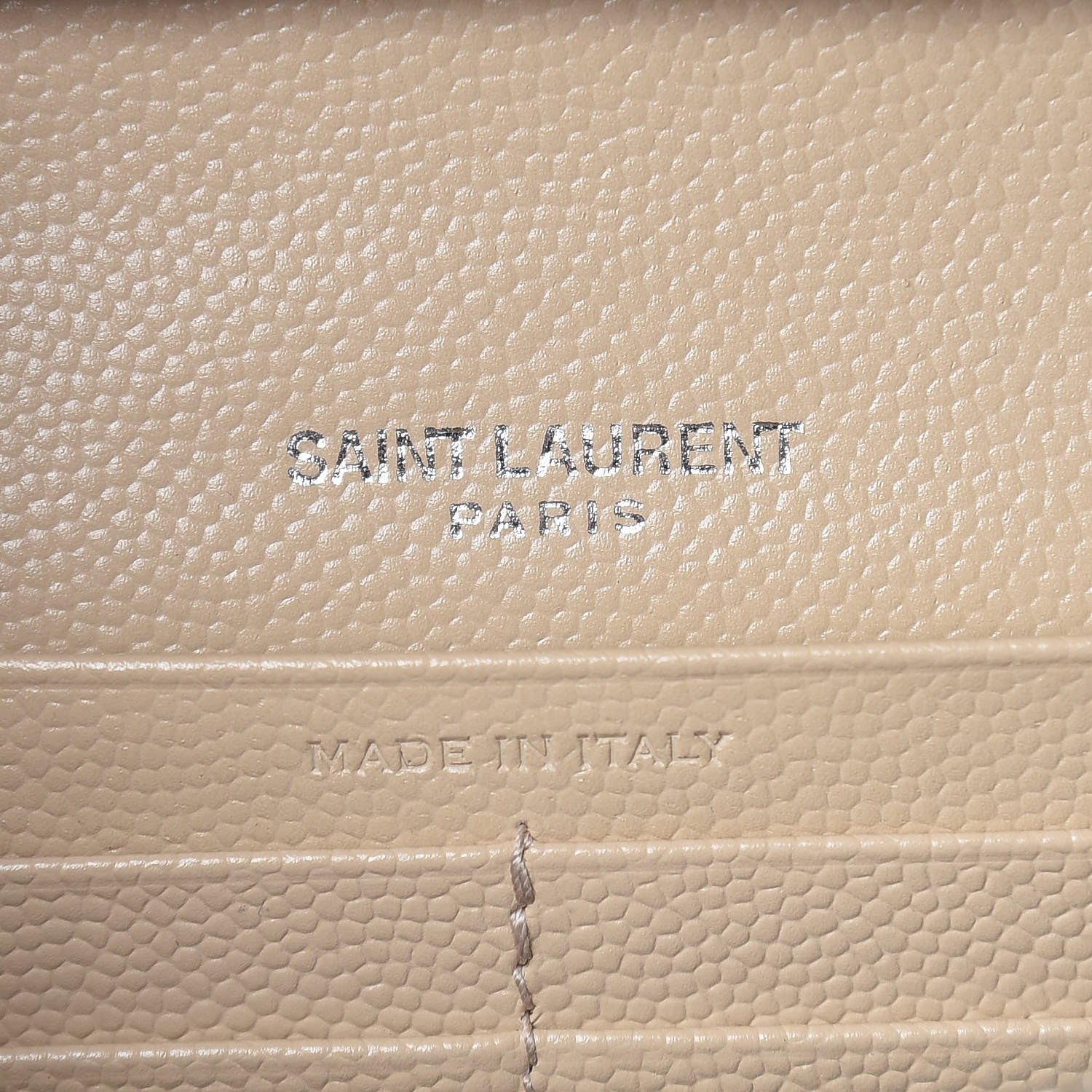 Saint Laurent Grain De Poudre Matelasse Chevron Monogram Chain Wallet Nude Powder 8 of 10