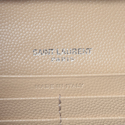 Saint Laurent Grain De Poudre Matelasse Chevron Monogram Chain Wallet Nude Powder 8 of 10