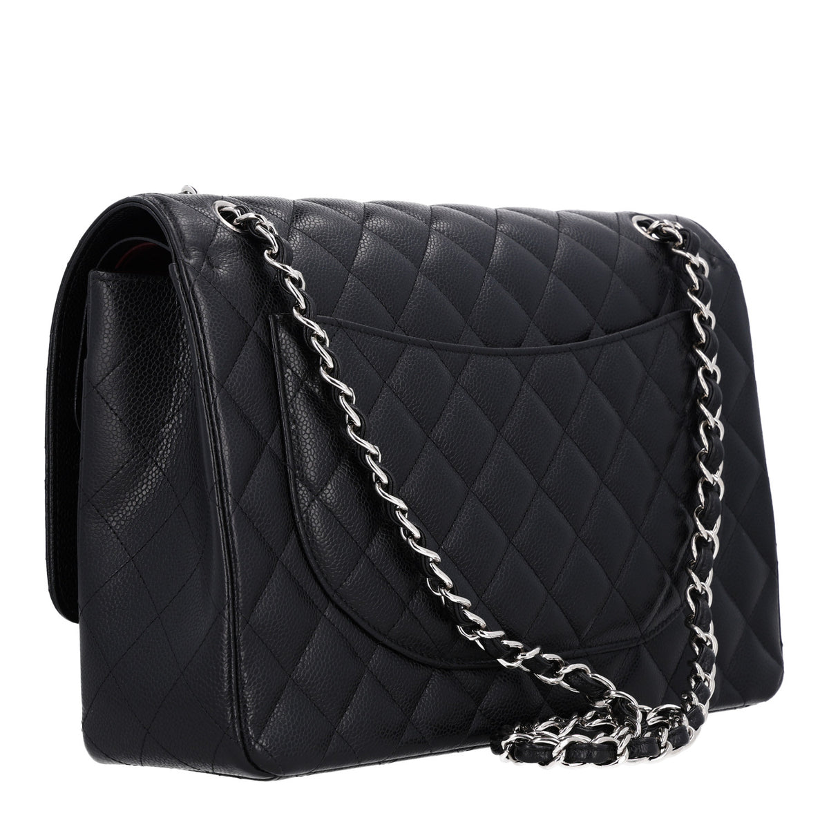 Caviar Quilted Maxi Double Flap Black