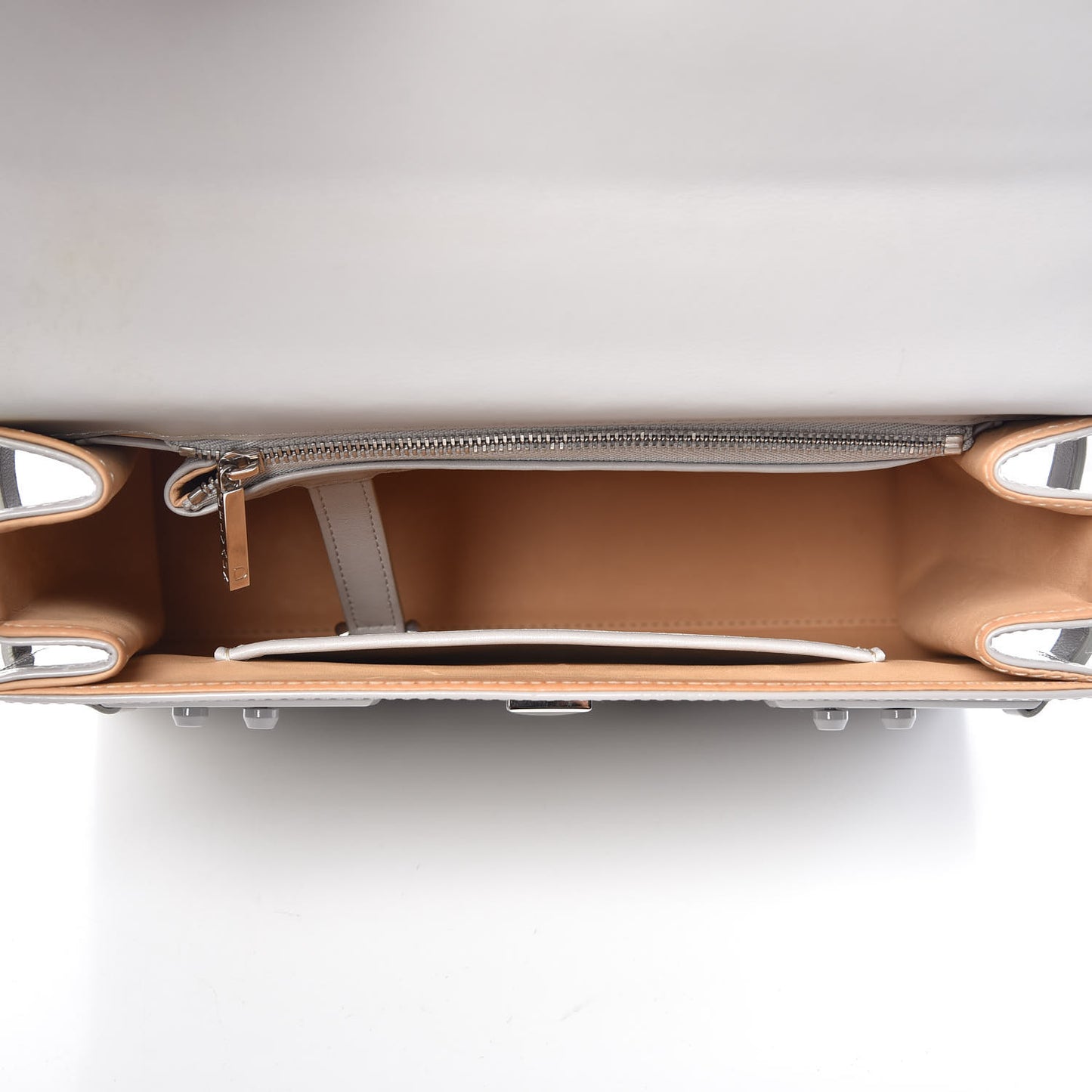 Patent Calfskin MM Tempete Satchel Gray