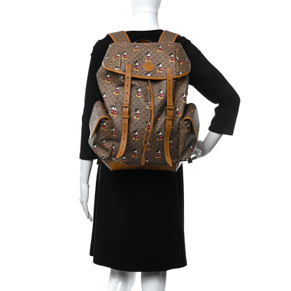 Gucci X DISNEY Mini Vintage GG Supreme Monogram Mickey Mouse Medium Backpack Beige Vintage Sun Oil 2 of 10