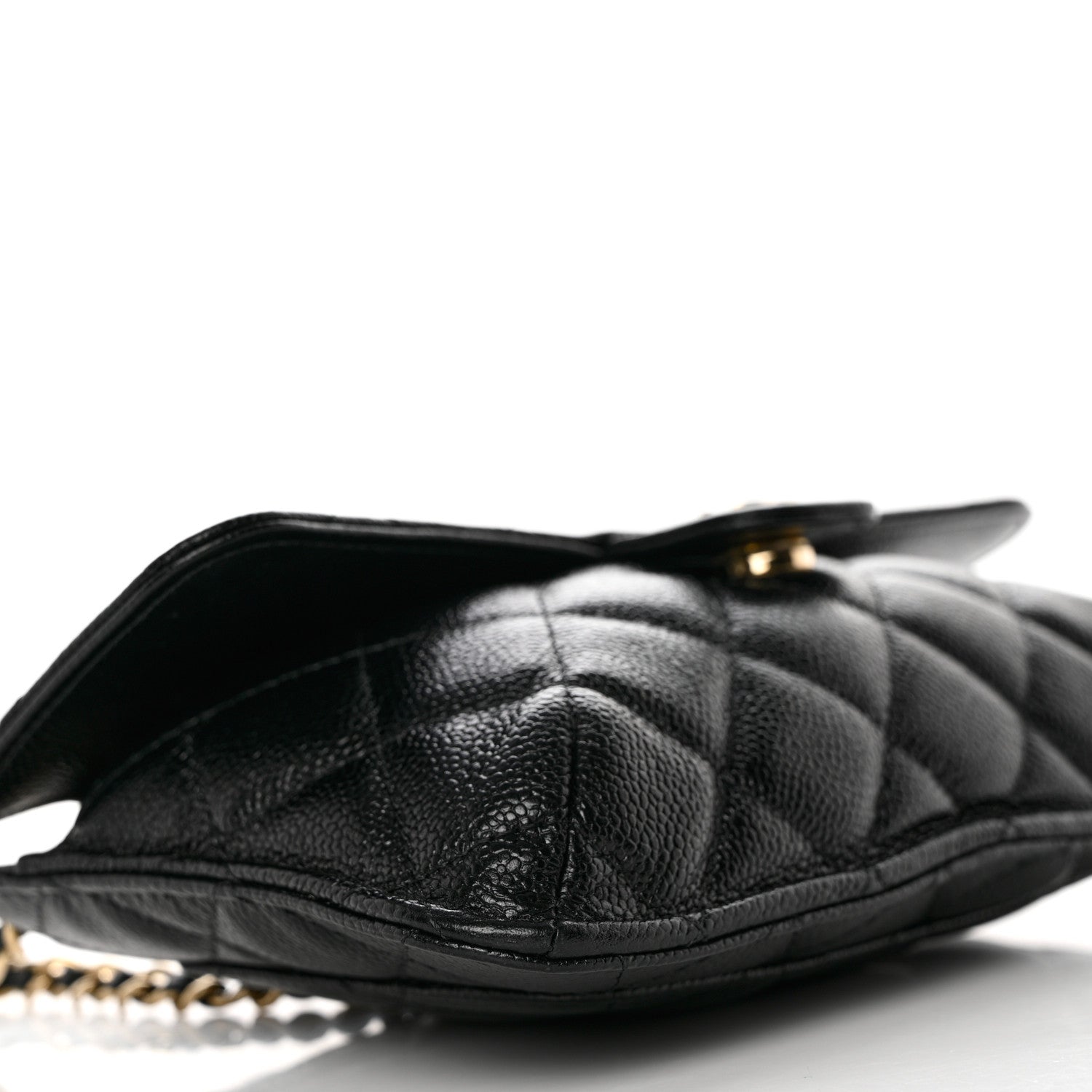 Chanel Jersey Fabric Quilted Foldable Tote With Chain Black Multicolor 16 of 17