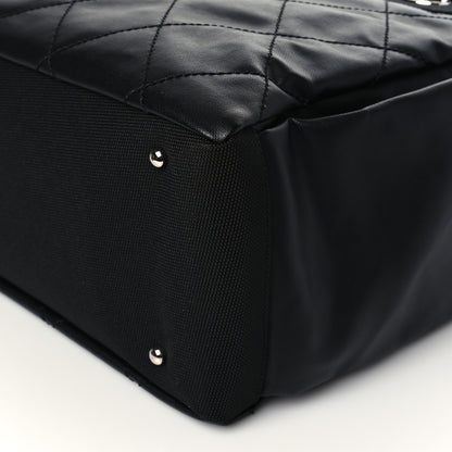 Chanel Coated Canvas Quilted Large Paris Biarritz Tote Black 11 of 11