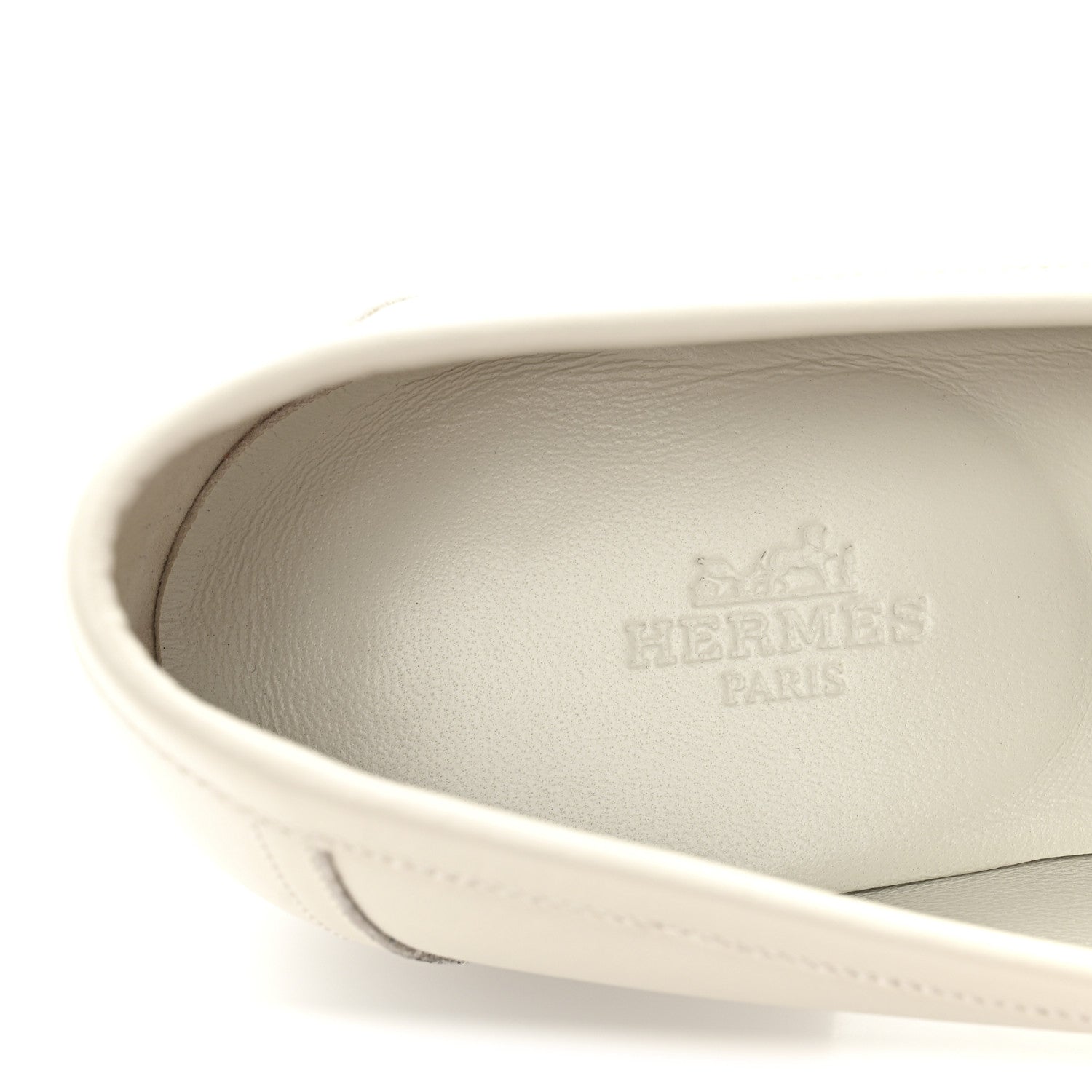 Hermes Calfskin H Canvas Womens Paris Loafers 39 Beige Glaise Prunoir 8 of 10