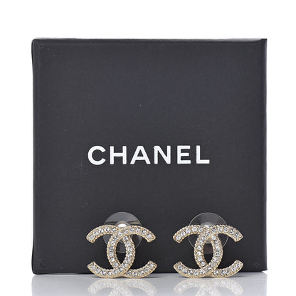 Chanel Crystal CC Earrings Gold 5 of 5