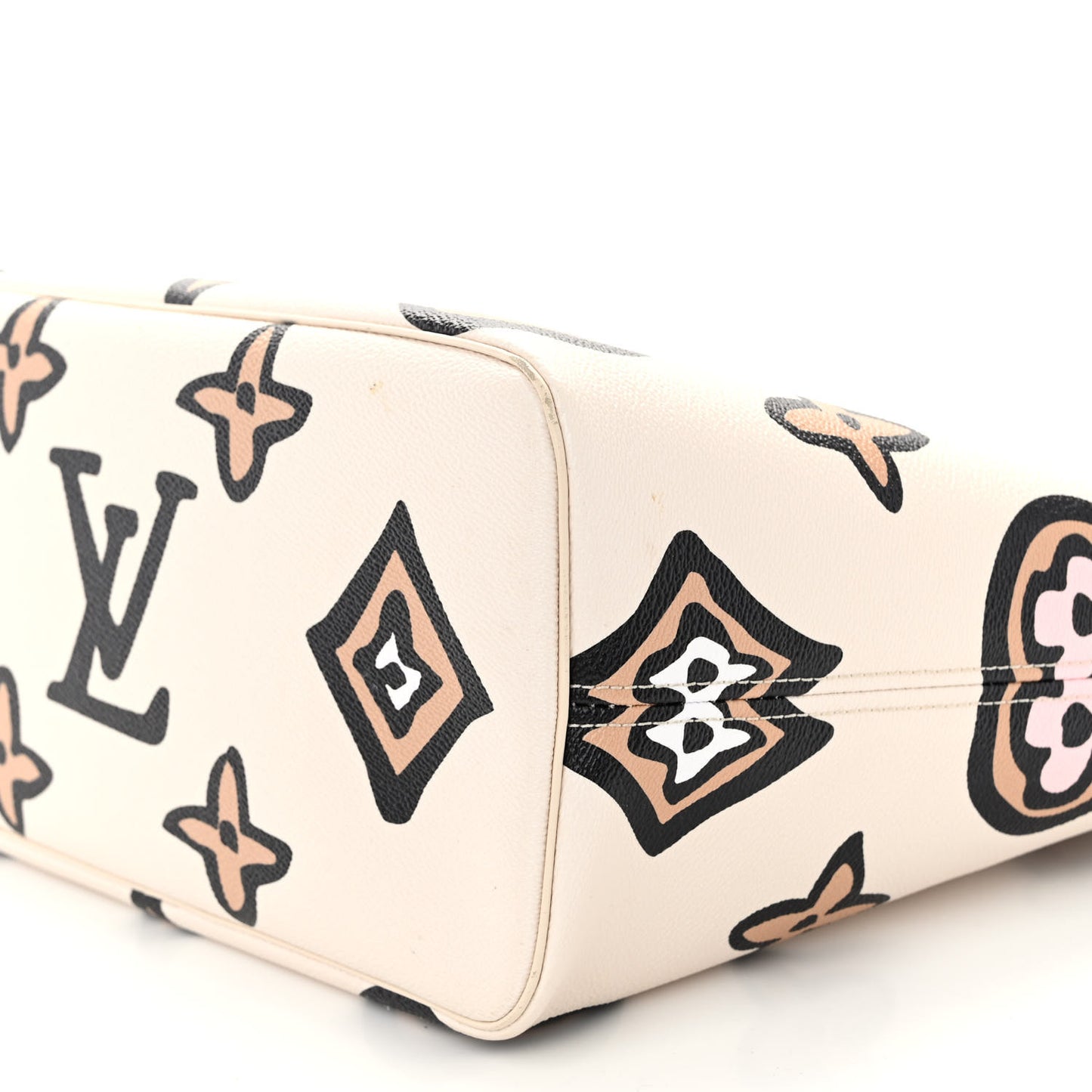 Monogram Giant Wild at Heart Neverfull MM Creme