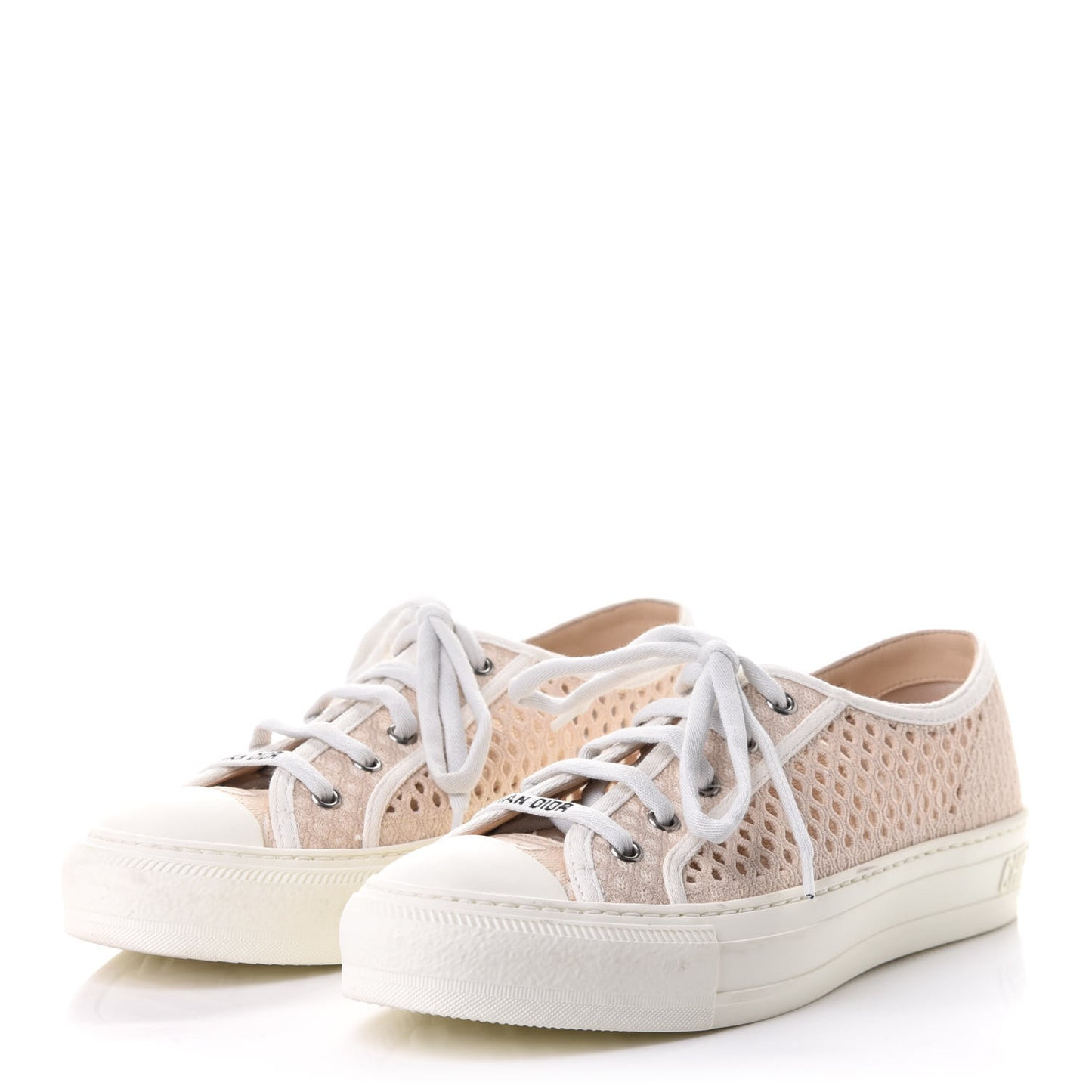 Resille Embroidered Walk'N'Dior Low Top Sneakers 37 Beige