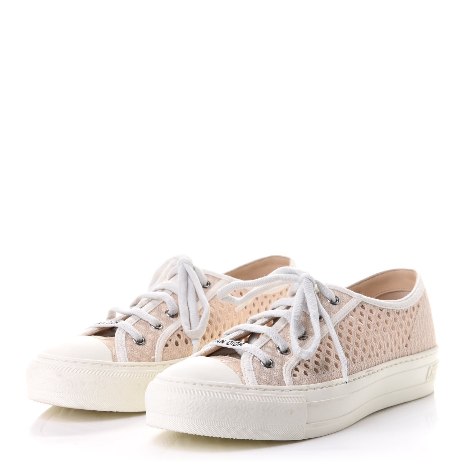 Christian Dior Resille Embroidered Walk'N'Dior Low Top Sneakers 37 Beige 3 of 11