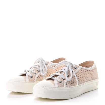 Christian Dior Resille Embroidered Walk'N'Dior Low Top Sneakers 37 Beige 3 of 11