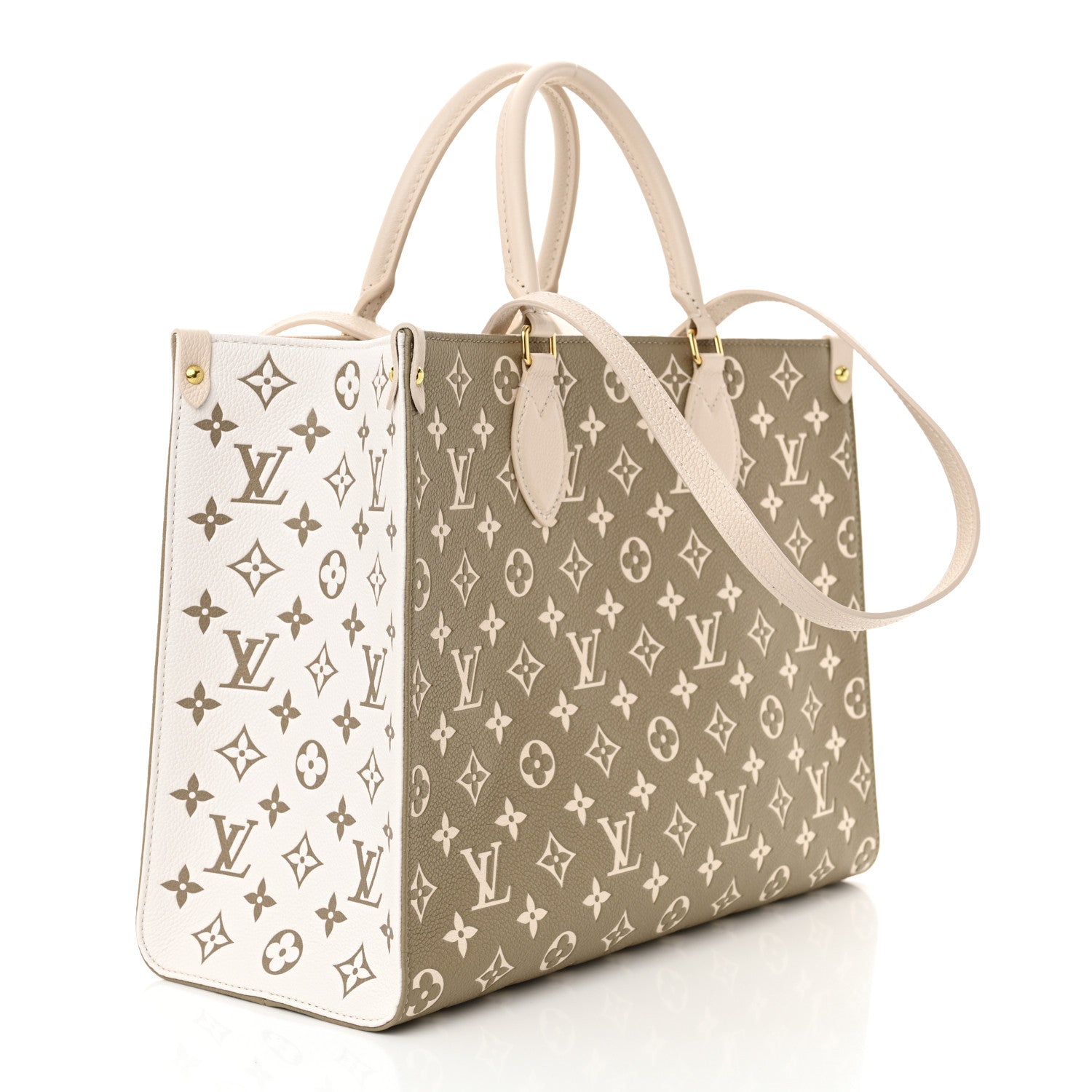 Louis Vuitton Empreinte Monogram Spring In The City Onthego MM Kaki Beige Cream 3 of 9