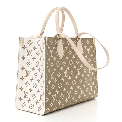 Louis Vuitton Empreinte Monogram Spring In The City Onthego MM Kaki Beige Cream 3 of 9