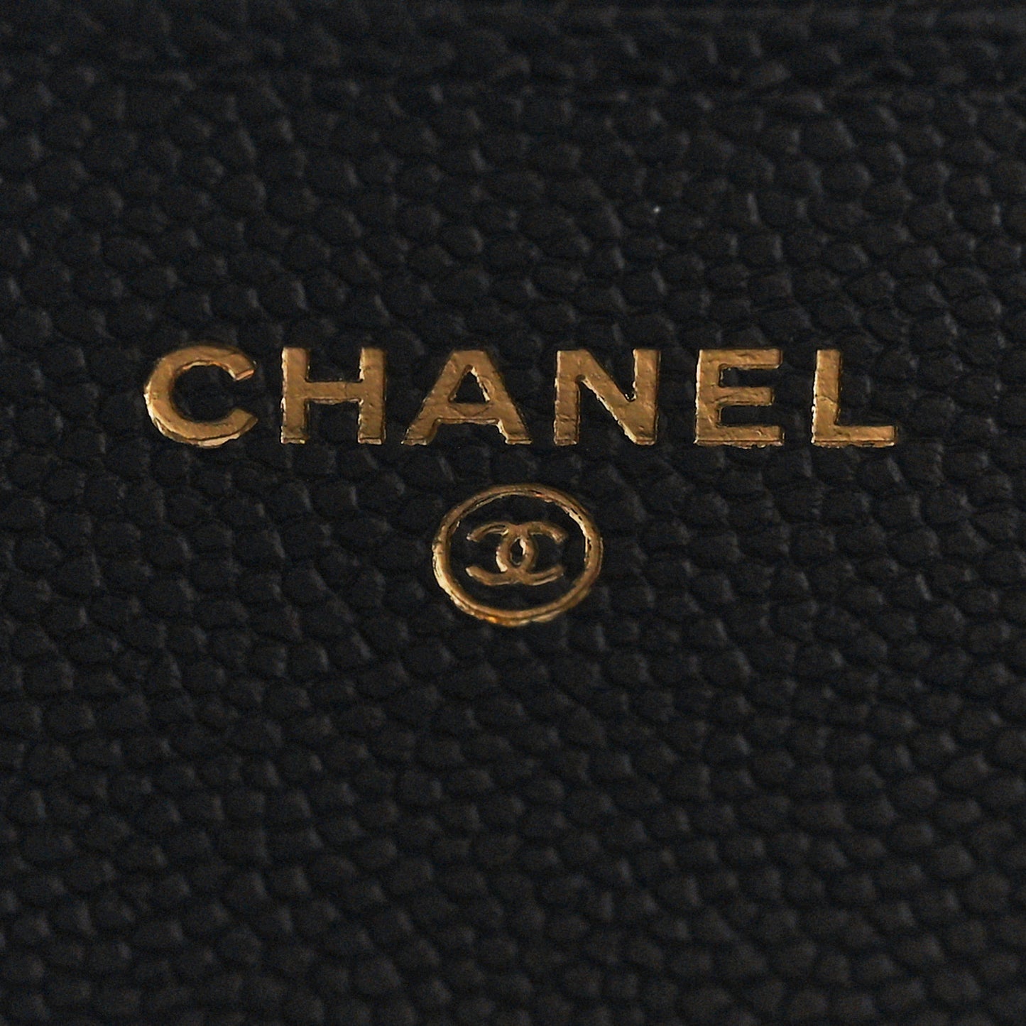 Caviar Quilted Glasses Case With Chain Black