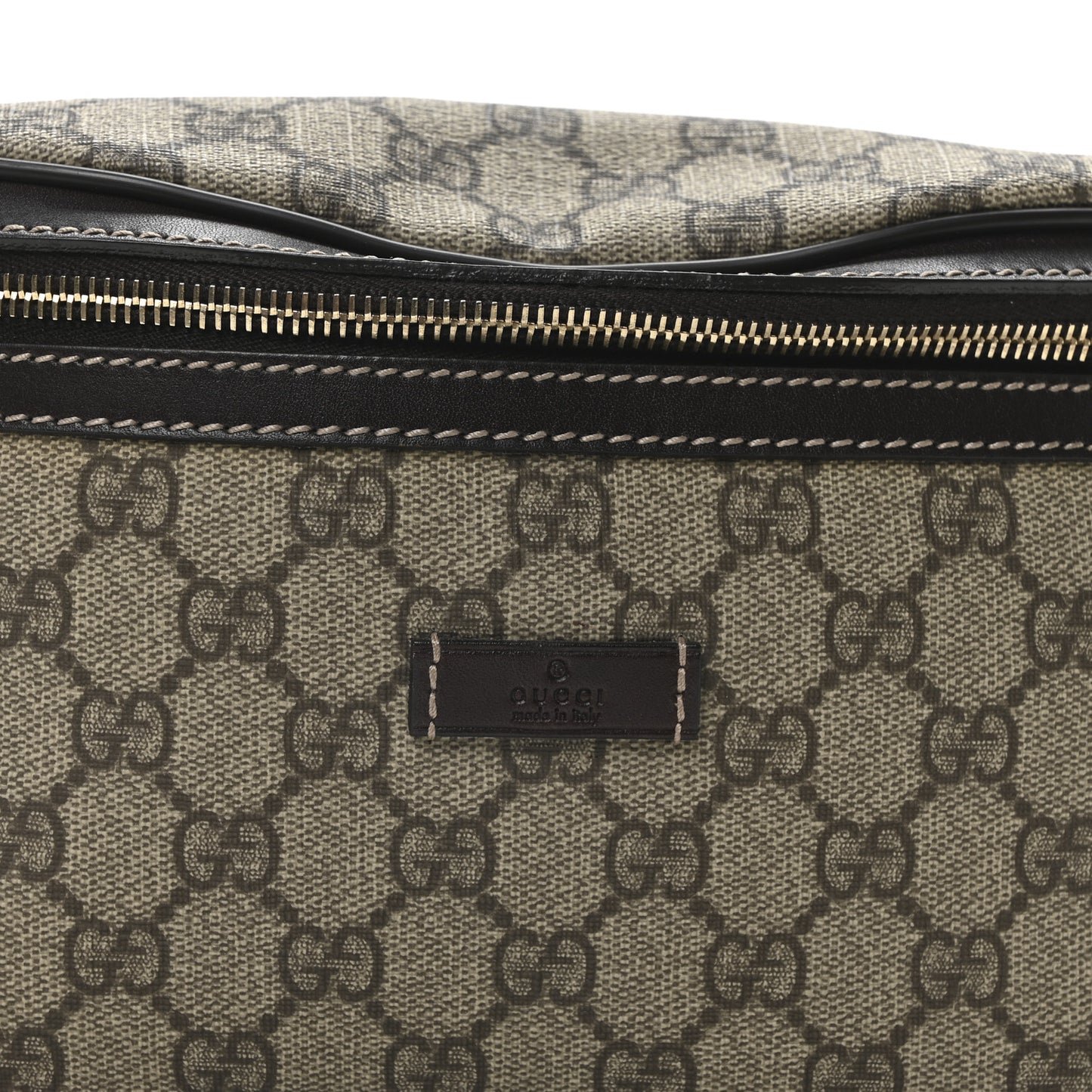 GG Supreme Monogram Belt Bag Dark Brown