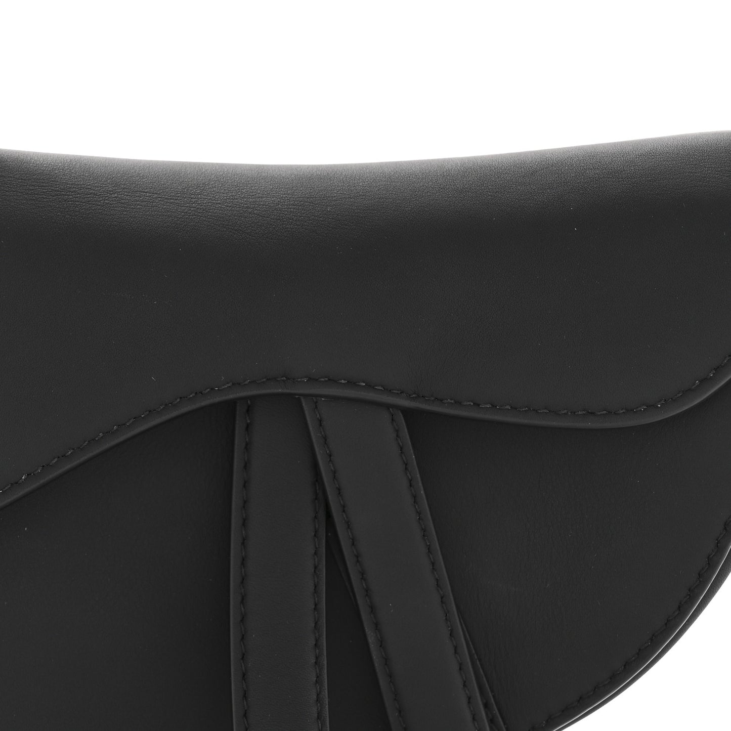 Ultra Matte Calfskin Mini Saddle Bag Black