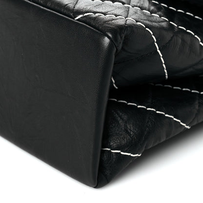 Chanel Calfskin Chevron Stitched Jumbo Single Flap Black 9 of 9