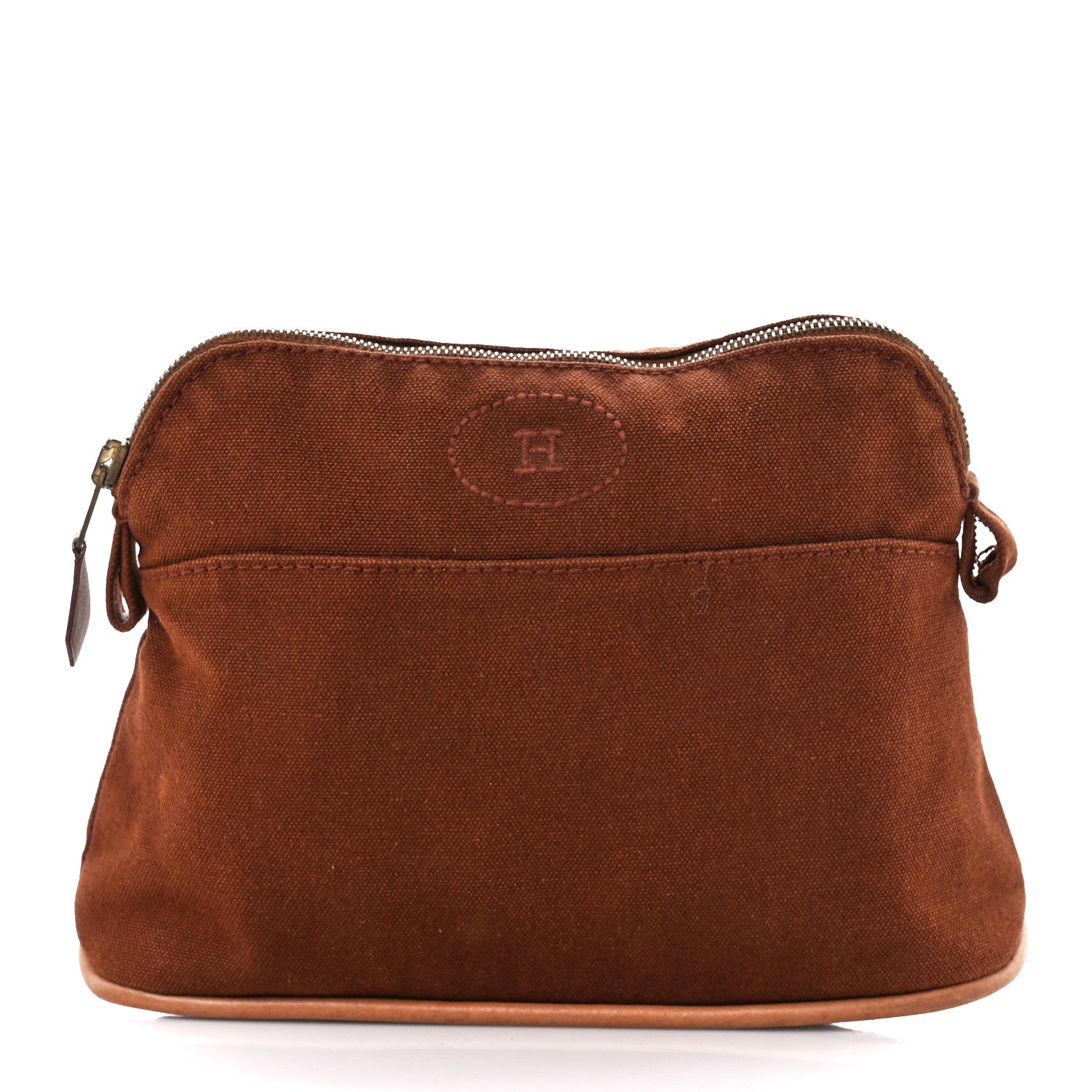Hermes Cotton Canvas Mini Bolide Travel Cosmetic Pouch 1 of 11
