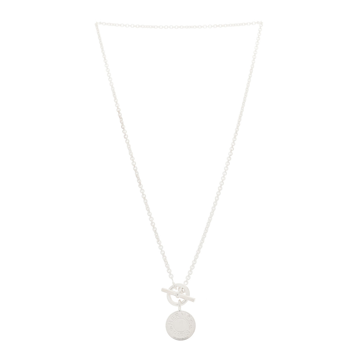 Hermes Sterling Silver Amulettes Ex-Libris Pendant Necklace 3 of 4
