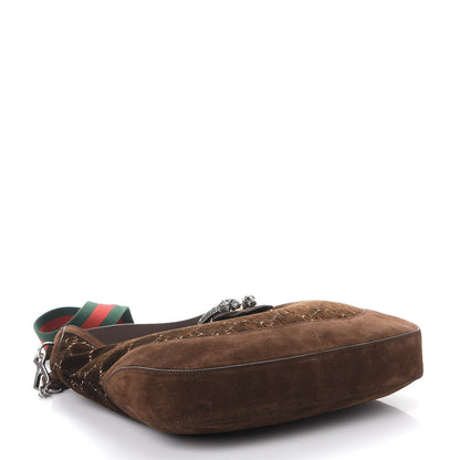 Gucci Velvet GG Monogram Web Medium Dionysus Hobo Brown 4 of 10